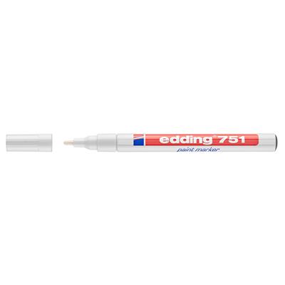 Edding 751 Tam Örtücü Boya Kalemi Yuvarlak Uç   1-2 mm Beyaz