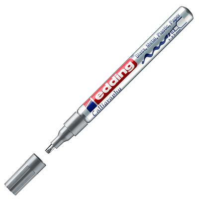 Edding 753 Kaligrafik Hobi Sanat Kalemi, 1-2.5 mm  Uç, Gümüş
