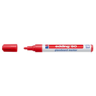 Edding 90 Cam Yazı Tahtası Kalemi Yuvarlak Uç  2-3 mm Kırmızı