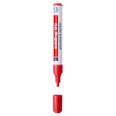 Edding 90 Cam Yazı Tahtası Kalemi Yuvarlak Uç  2-3 mm Kırmızı