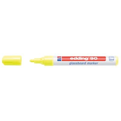 Edding 90 Cam Yazı Tahtası Kalemi Yuvarlak Uç  2-3 mm Sarı
