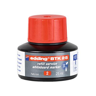 Edding Btk 25 Beyaz Yazı Tahtası Kalemi Yedek  Mürekkebi 25 ml Kırmızı