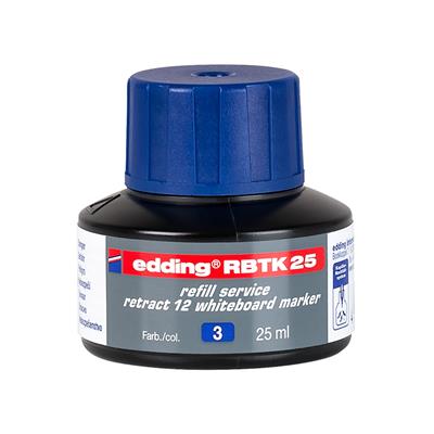 Edding RBTK 25 Retract 12 Beyaz Yazı Tahtası Yedek  Mürekkebi 25 ml Mavi