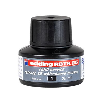 Edding RBTK 25 Retract 12 Beyaz Yazı Tahtası Yedek  Mürekkebi 25 ml Siyah