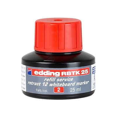 Edding RBTK 25 Retract 12 Beyaz Yazı Tahtası Yedek  Mürekkebi 25 ml Kırmızı