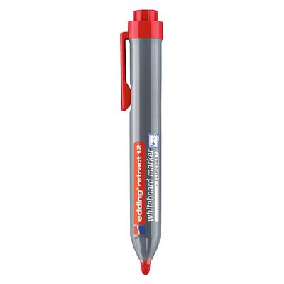Edding Retract 12 Beyaz Yazı Tahtası Kalemi Yuvarlak Uç 1.5-3 mm Kırmızı