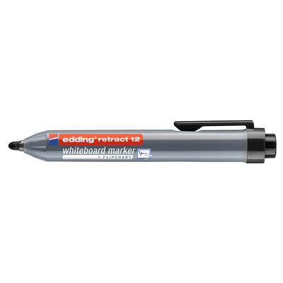 Edding Retract 12 Beyaz Yazı Tahtası Kalemi Yuvarlak Uç 1.5-3 mm Siyah