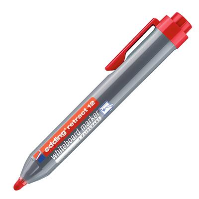 Edding Retract 12 Beyaz Yazı Tahtası Kalemi Yuvarlak Uç 1.5-3 mm Kırmızı