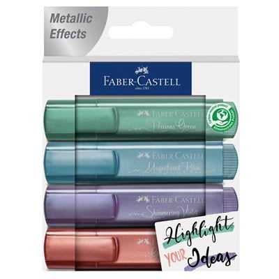 Faber Castel Yeni Textliner 46 Metalik Fosforlu  Kalem, 4lü