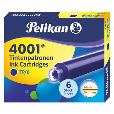 Pelikan 4001 Küçük Dolma Kalem Kartuşu 6lı Mavi