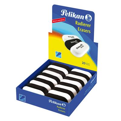 Pelikan Oval Silgi Siyah-Beyaz