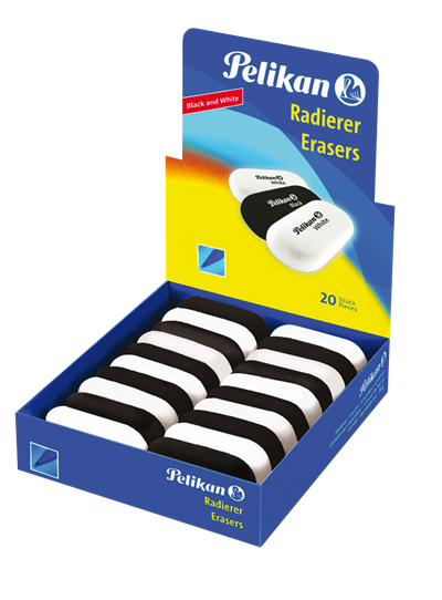 Pelikan Oval Silgi Siyah-Beyaz