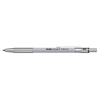 Scrikss Graph-x Versatil (Uçlu) Kalem Nikel Kaplama Metal Gövde Metal Klips Şeffaf Kutu 2.0 mm
