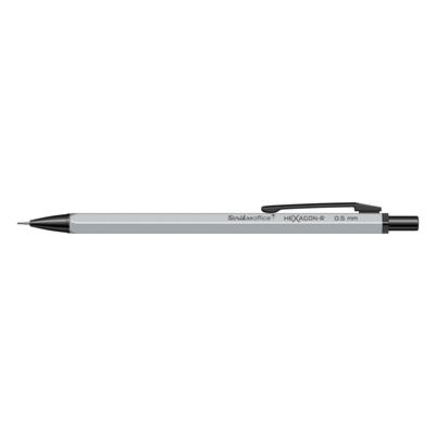 Scrikss Hexagon-r Metalik Versatil (Uçlu) Kalem Metal Gövde Siyah Metal Klips 0.5 mm Uç Mat Gümüş