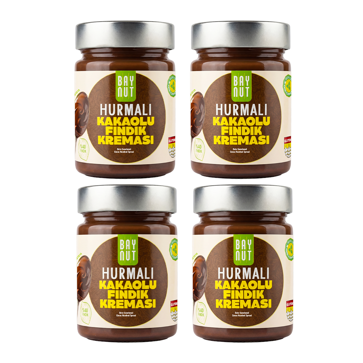 BayNut Hurmalı Kakaolu Fındık Kreması 300g X 4 Adet