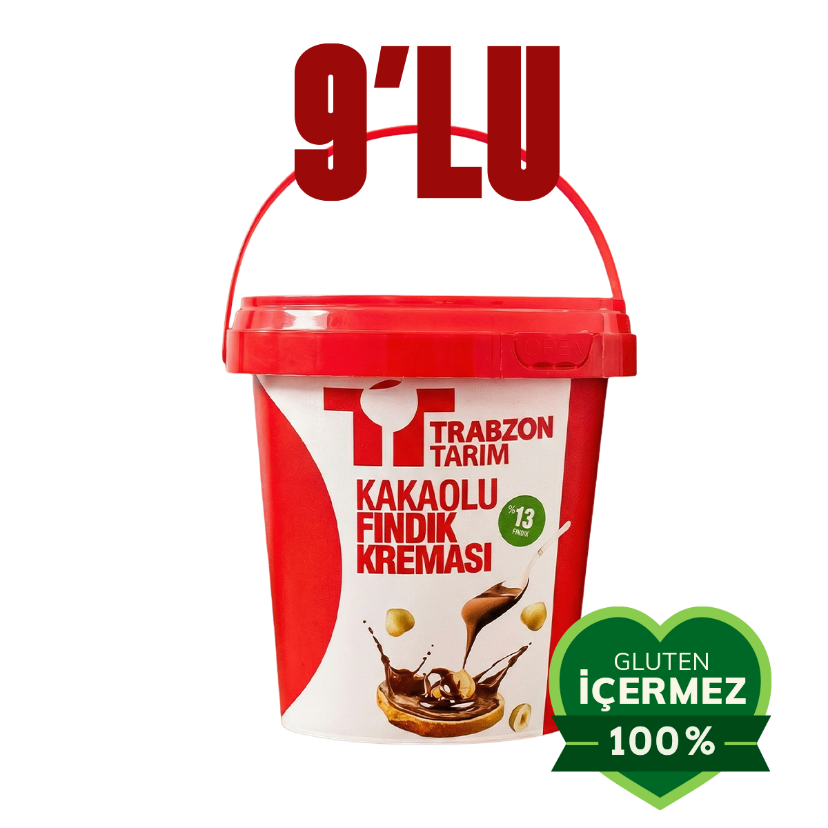 Trabzon Tarım Kakaolu Fındık Kreması (%13 Fındık) 700g x 9 Adet