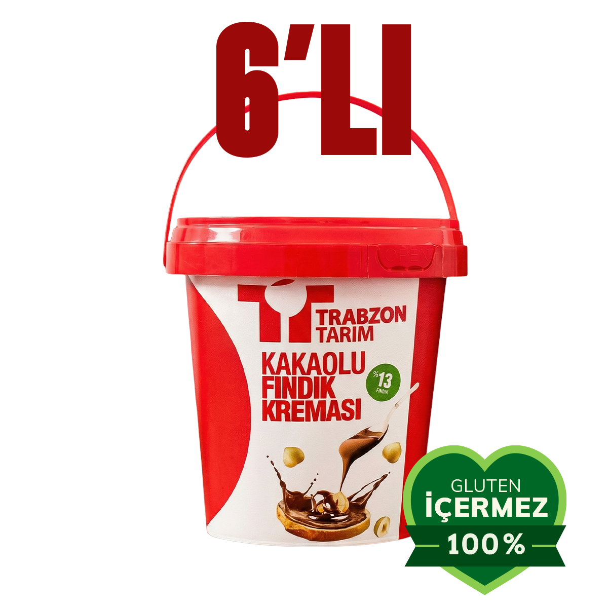 Trabzon Tarım Kakaolu Fındık Kreması (%13 Fındık) 700g x 6 Adet