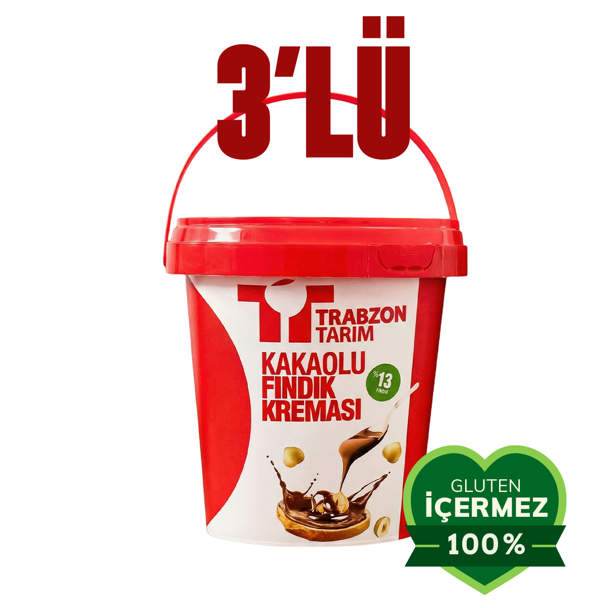Trabzon Tarım Kakaolu Fındık Kreması (%13 Fındık) 700g x 3 Adet