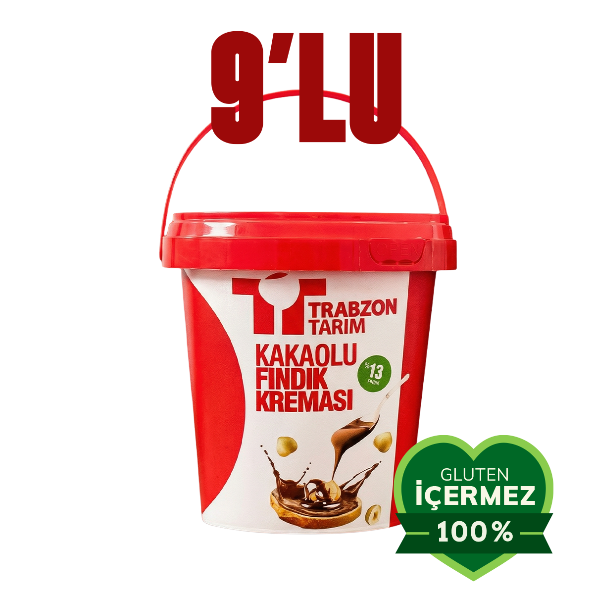 Trabzon Tarım Kakaolu Fındık Kreması (%13 Fındık) 700g x 9 Adet
