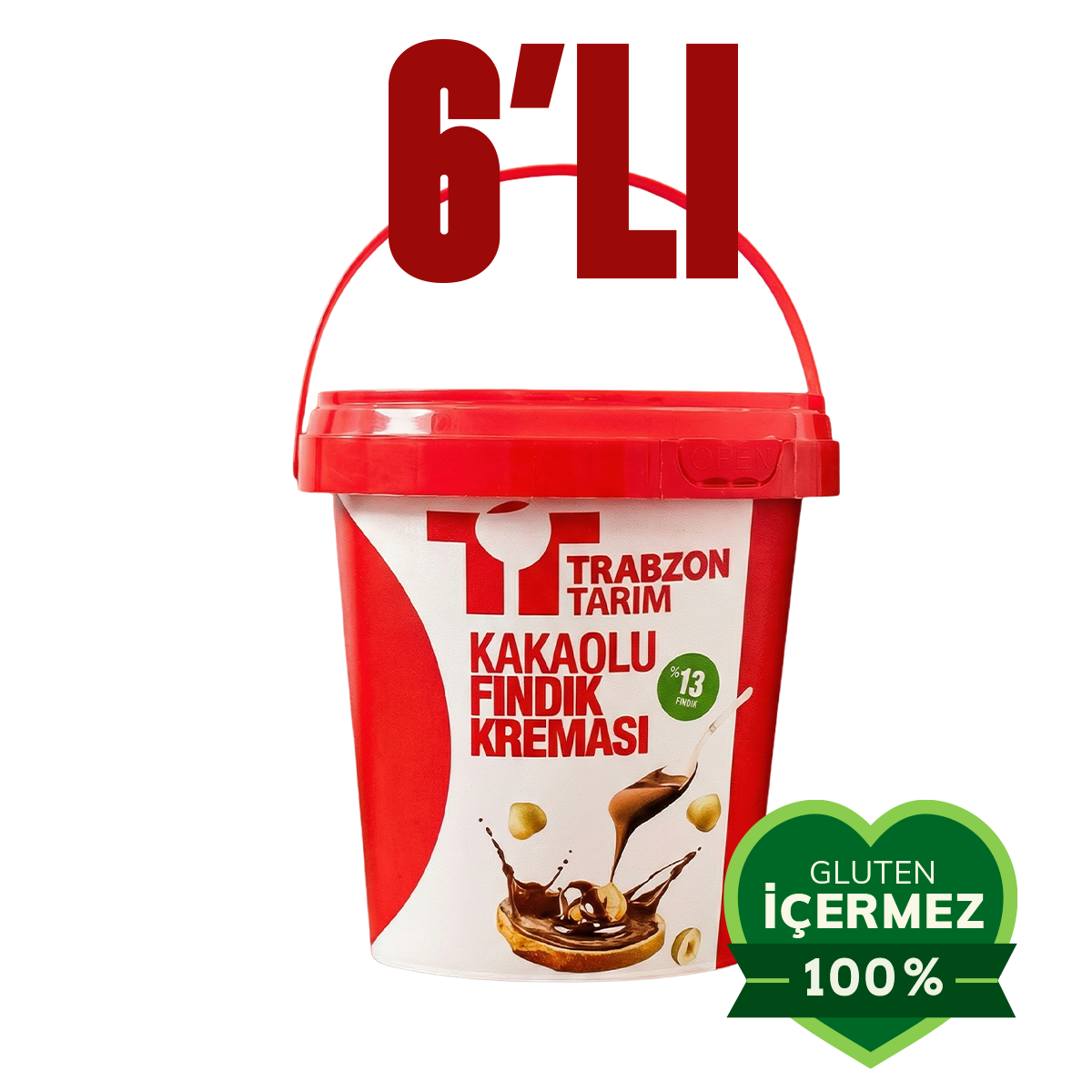 Trabzon Tarım Kakaolu Fındık Kreması (%13 Fındık) 700g x 6 Adet