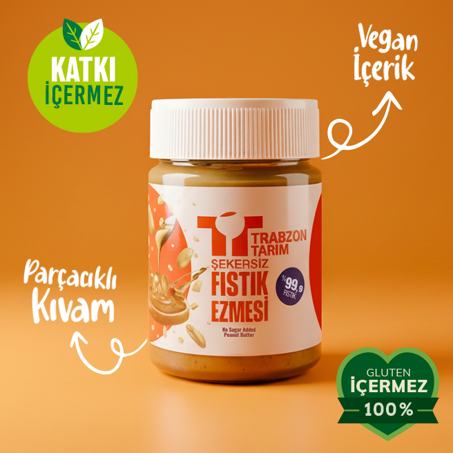 Trabzon Tarım Şekersiz %99.9 Fıstık Ezmesi  300g