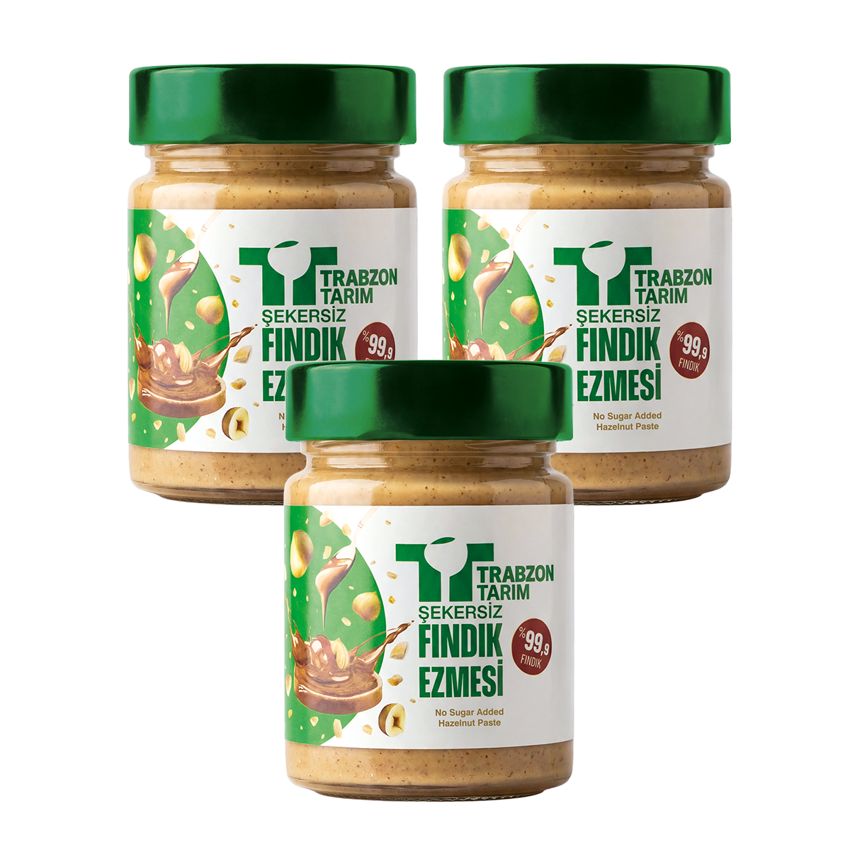 Trabzon Tarım Şekersiz %99.9 Fındık Ezmesi  300g x 3 Adet