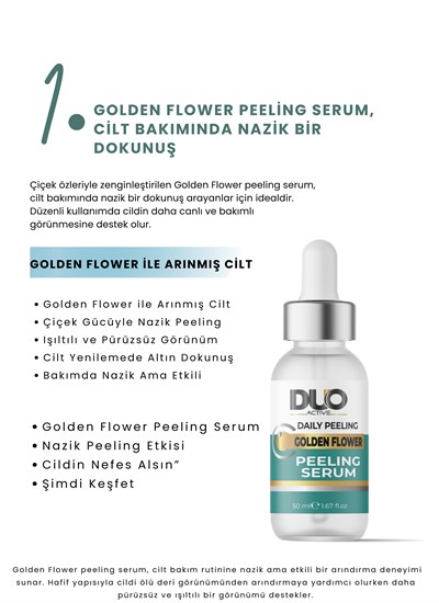 Golden Flower peeling serum, cilt bakımında nazik bir dokunuş