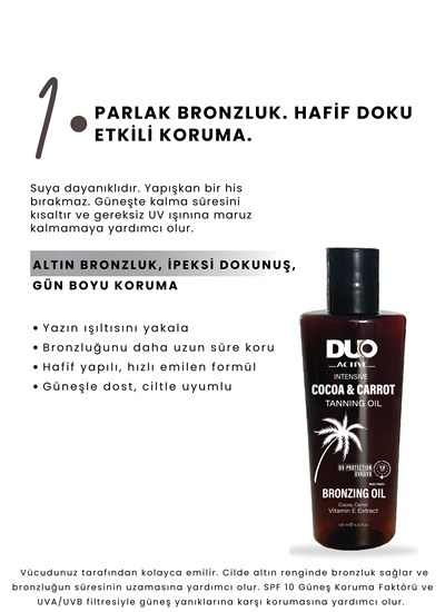 Parlak Bronzluk. Hafif Doku  Etkili Koruma