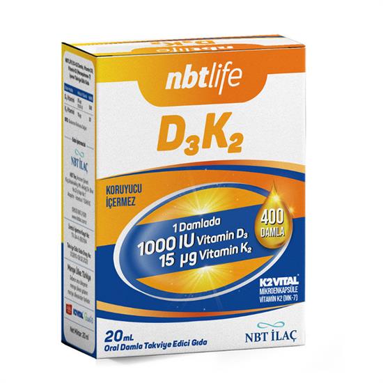 NBT Life D3K2 1000 IU Damla 20 ml