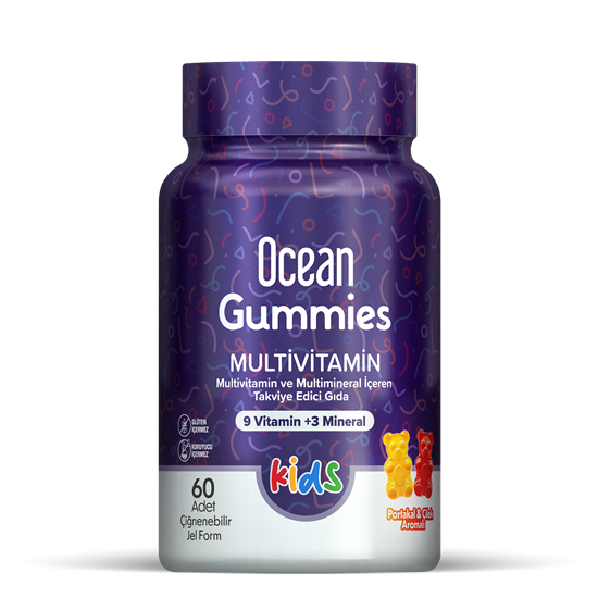 Ocean Gummies Multivitamin Kids 60 Adet Çiğnenebilir + Sambucus Kids 60 Adet Jel Form