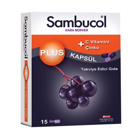 Sambucol Plus Kara Mürver Özütü + C Vitamini & Çinko 15 Kapsül