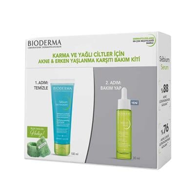 Bioderma Sebium Foaming Gel 100 ml + Sebium Serum 30 ml + Bilek Havlusu Hediye
