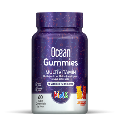 Ocean Gummies Multivitamin Kids 60 Adet Çiğnenebilir + Sambucus Kids 60 Adet Jel Form