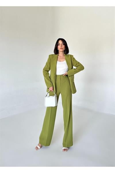 Blazer Takım Elbise Tek Düğme Ceket Pantolon