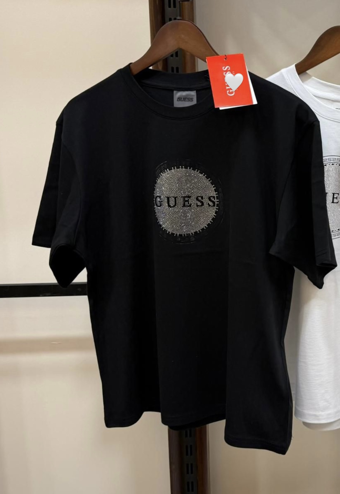 Gue Taşlı Yuvarlak Logolu Tshirt