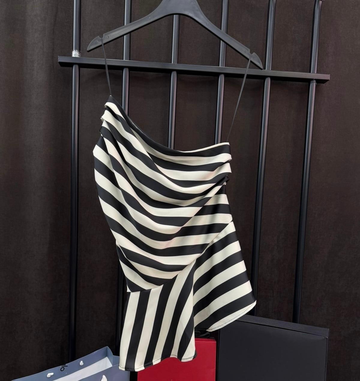Mngg Zebra Desenli Asimetrik Bluz