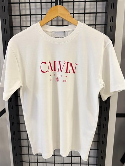 Ck Yazı Detaylı Beyaz Tshirt 