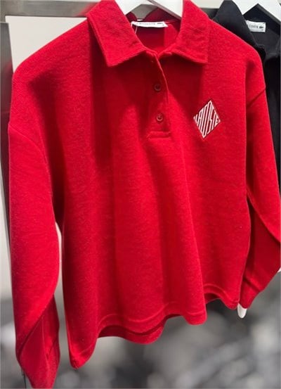 Premium Polo Yaka Kırmızı Triko