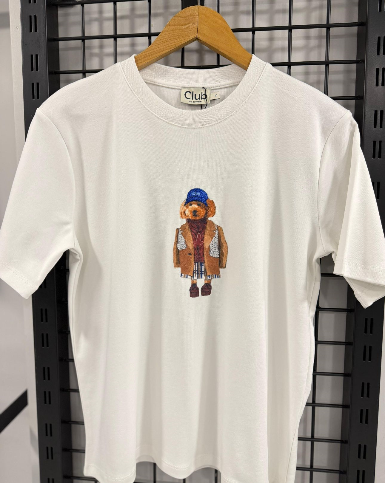  Köpek Baskılı Beyaz Tshirt
