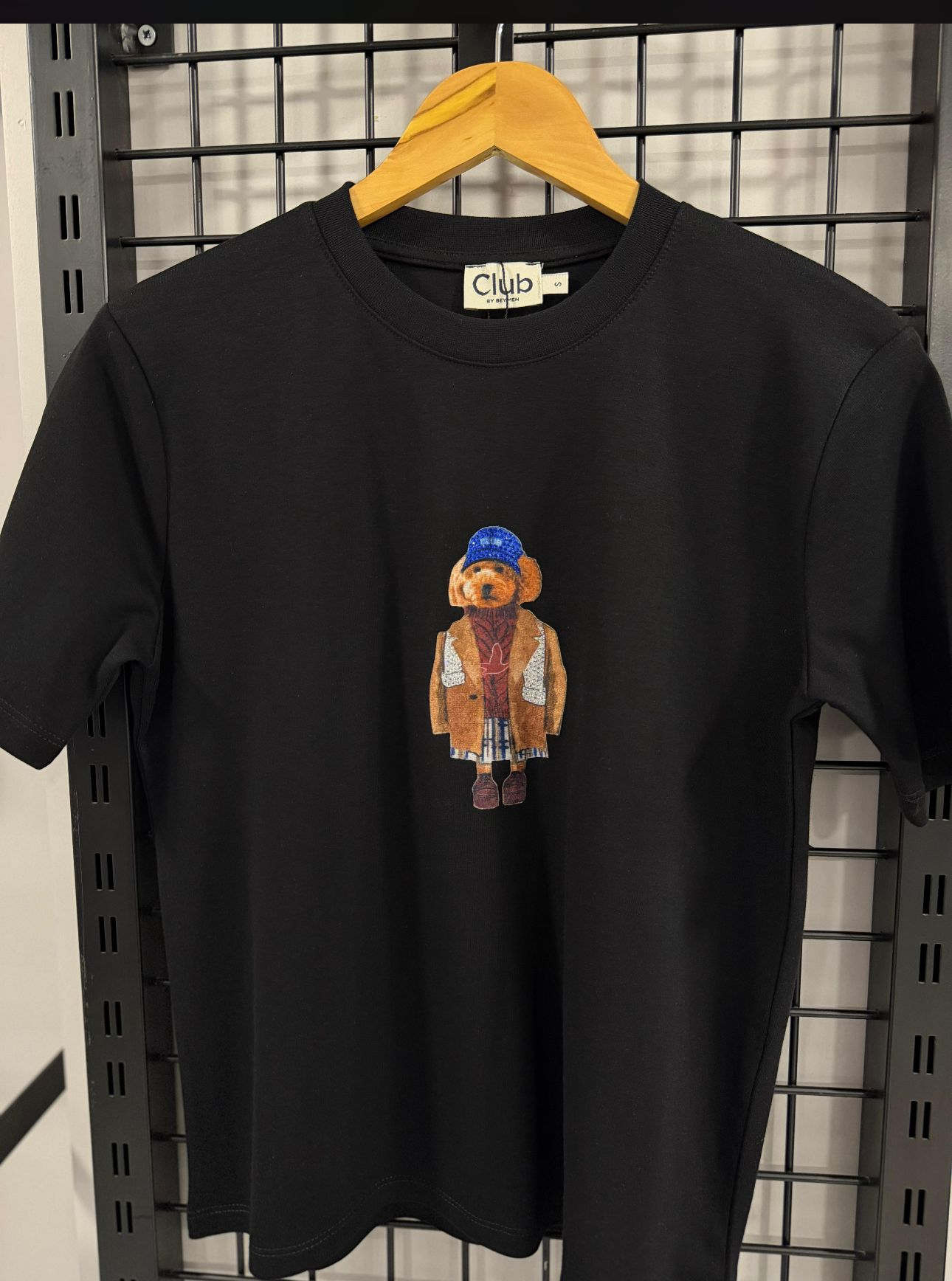  Köpek Baskılı Siyah Tshirt