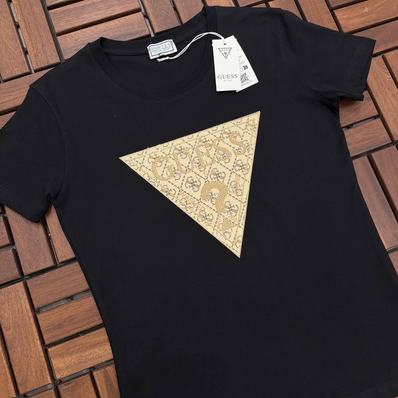 Gue Gold Logo Premium Siyah Tshirt