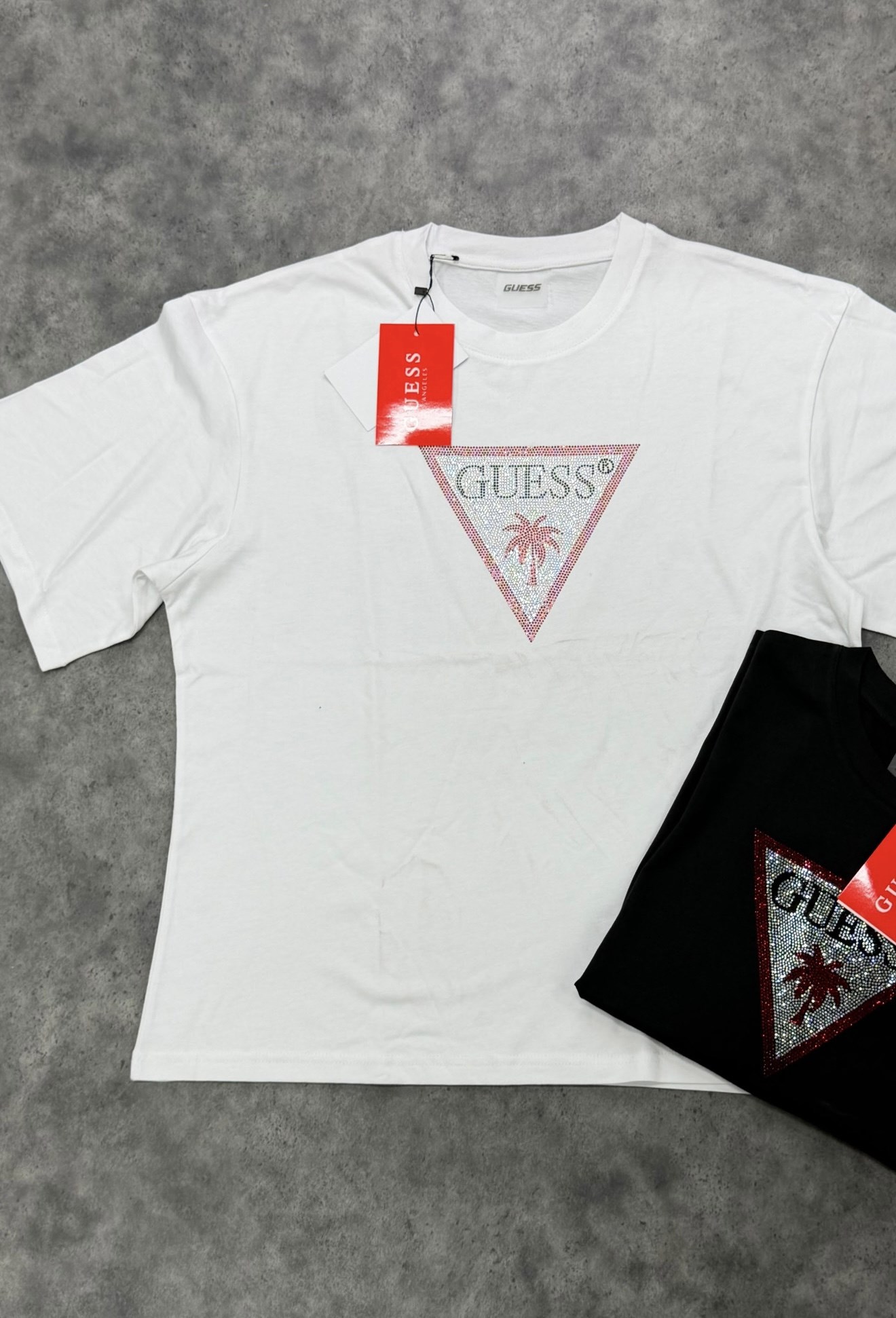 Gue Taşlı Üçgen Logo Tshirt 