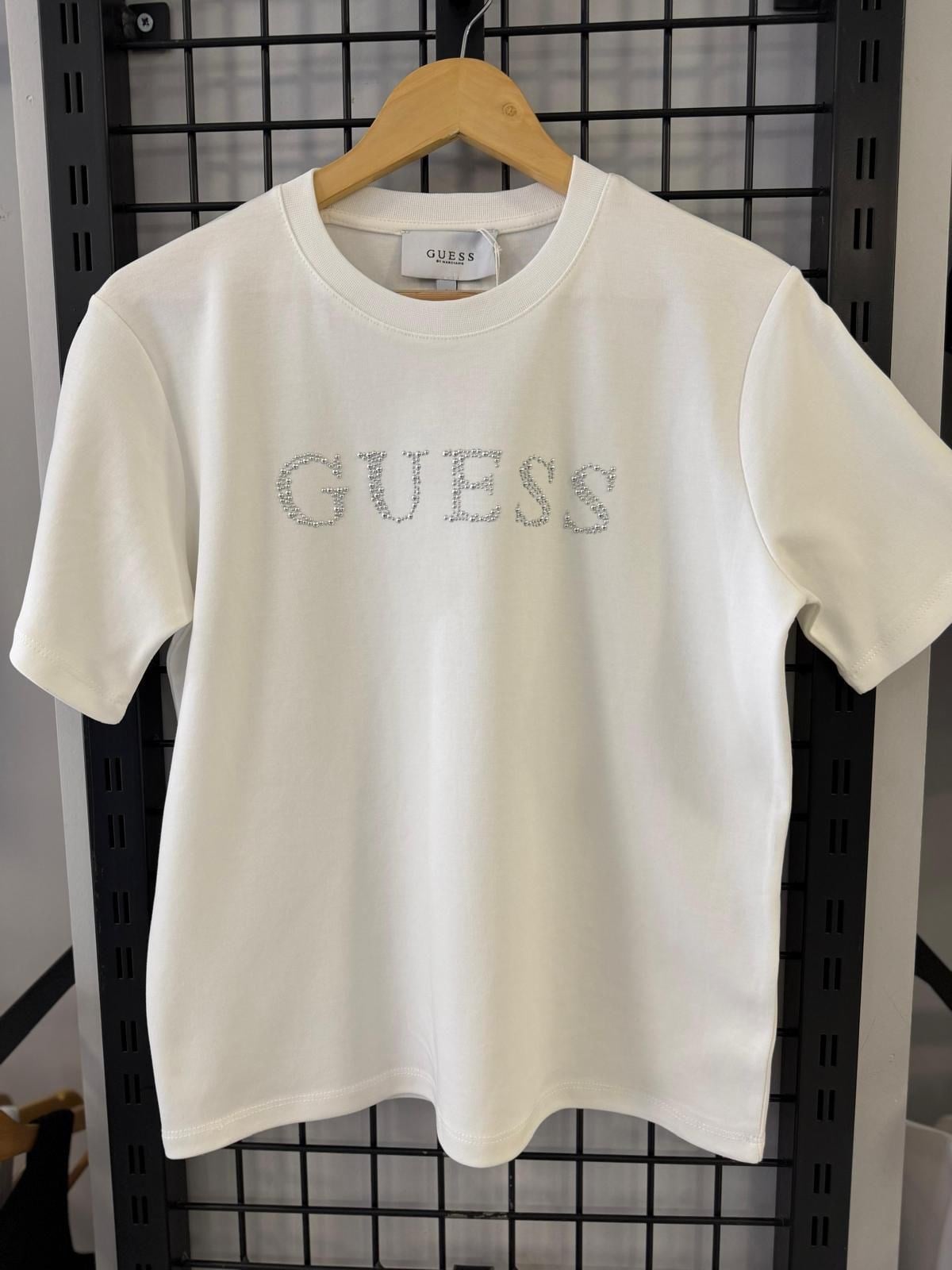 Gue Yazı Detaylı Beyaz Tshirt