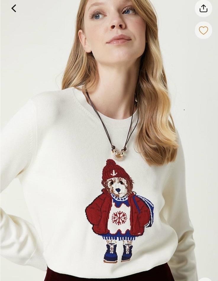 Kırık Beyaz Köpek Jakarlı Kazak