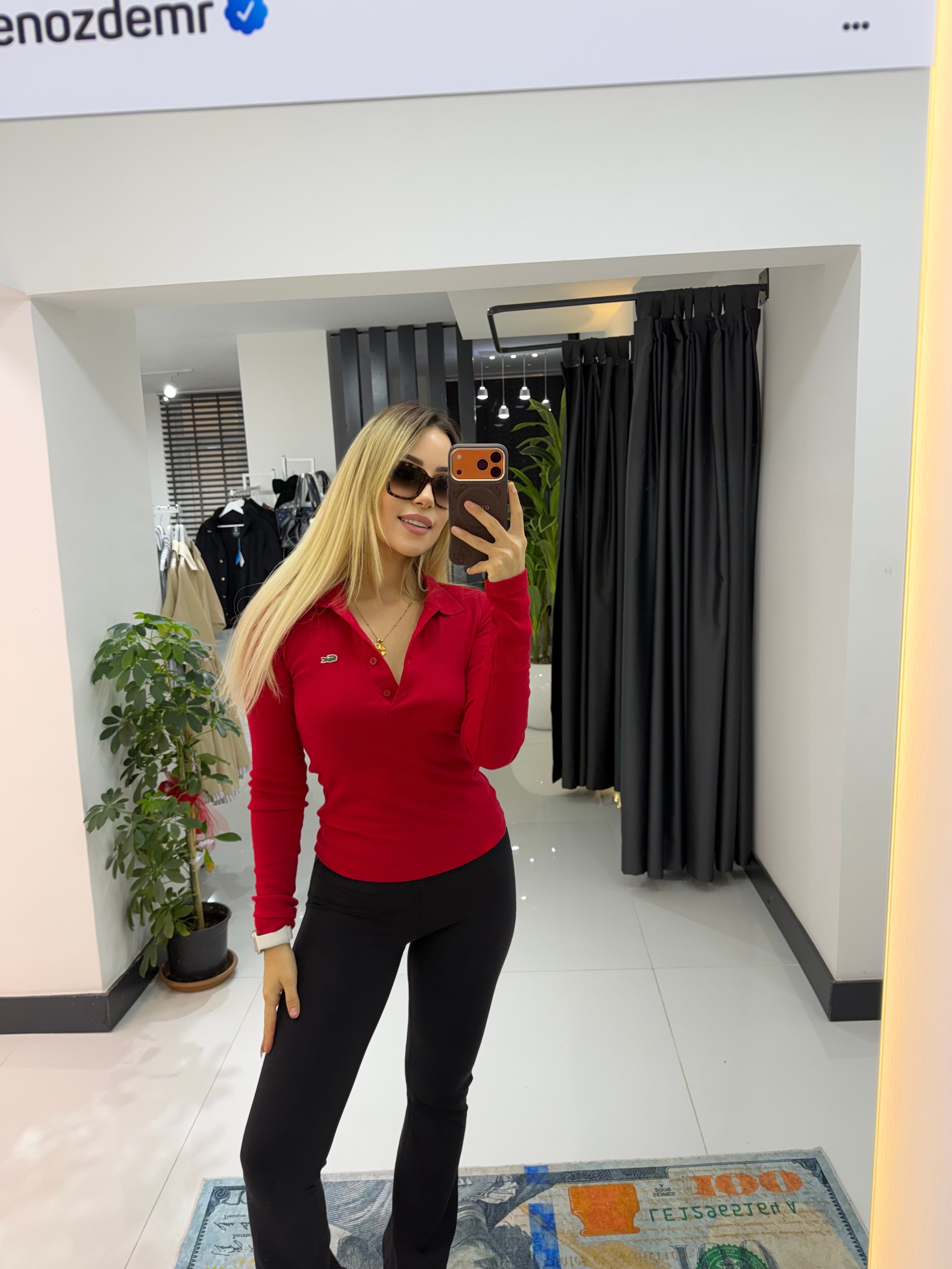 Premium Polo Yaka  Düğmeli Kırmızı Triko