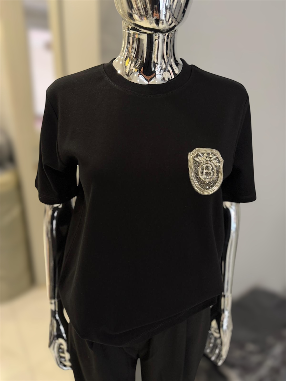 Siyah Taşlı Tshirt