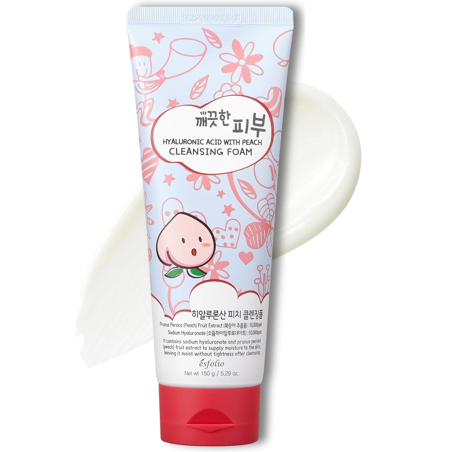 Esfolio Hyaluronic Acid With Peach Cleansing Foam 150GR