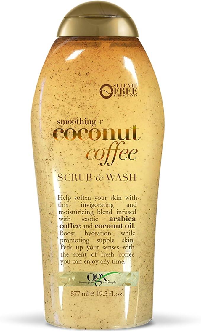OGX Smoothing Coconut Coffee Scrub & Wash 577ML