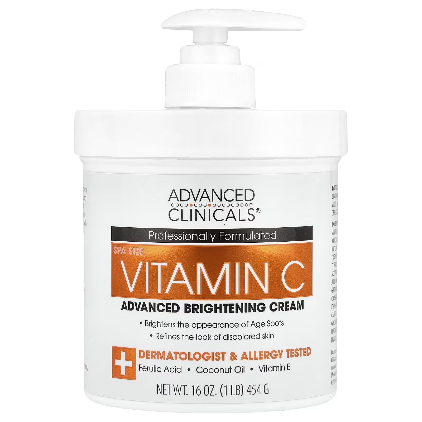 Advanced Clinicals, C Vitamini, Gelişmiş Aydınlatıcı Krem, 450 g