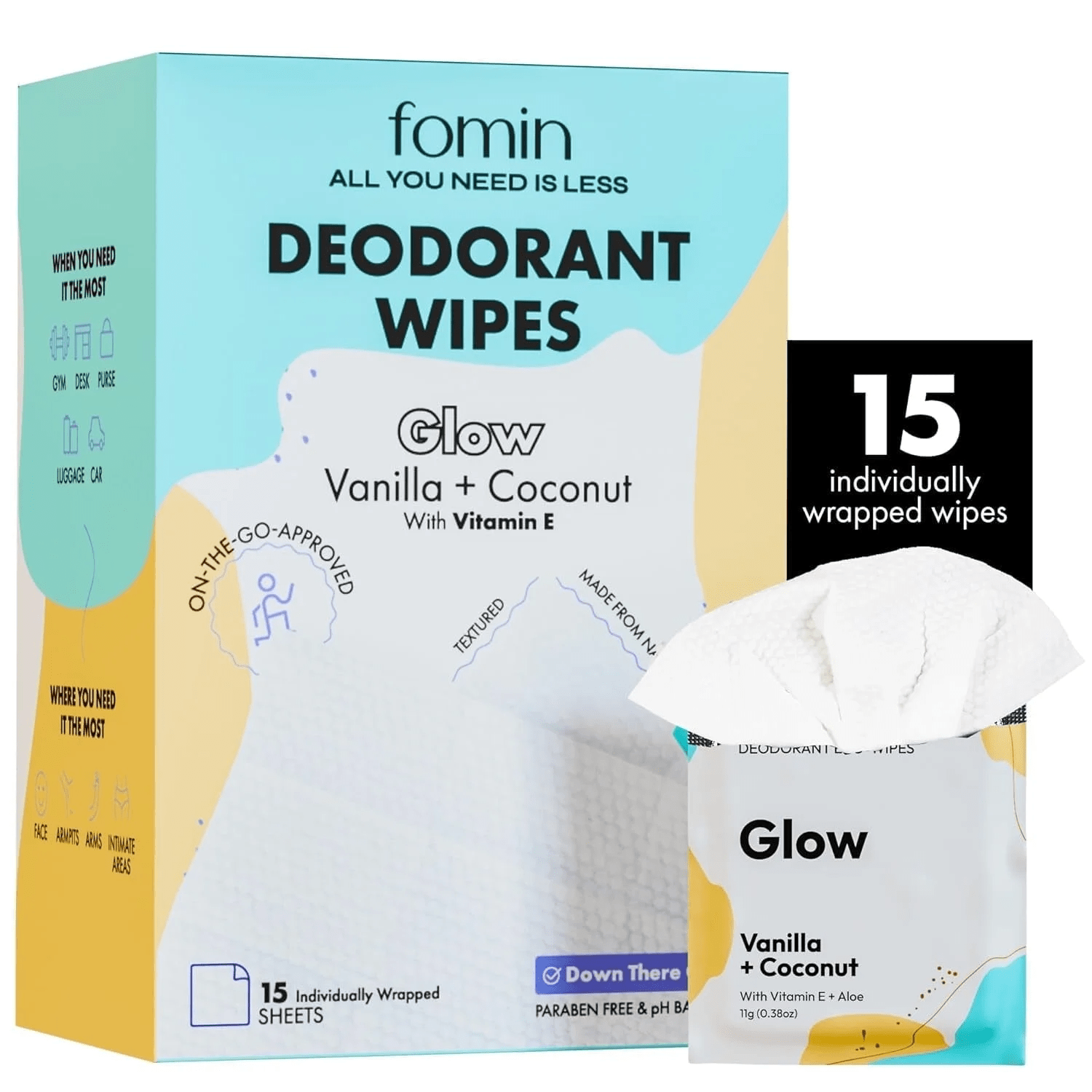 Fomin Vanilya ve Hindistan Cevizli Deodorant Mendil 15 Adet